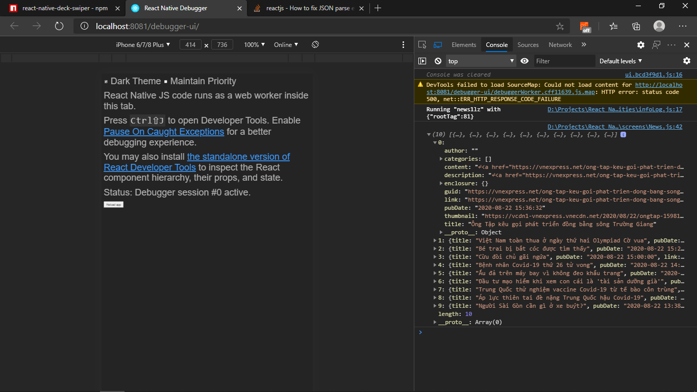reactjs How to fix JSON parse error Unexpected