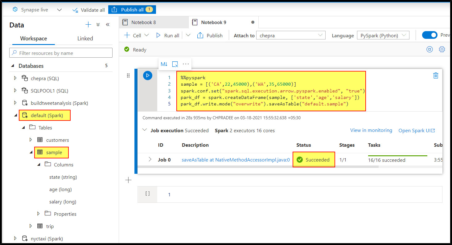 How to write the Python result to synapse azure database? Stack Overflow