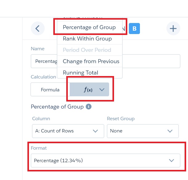 einstein analytics how to create a bucket field, percentage in wave