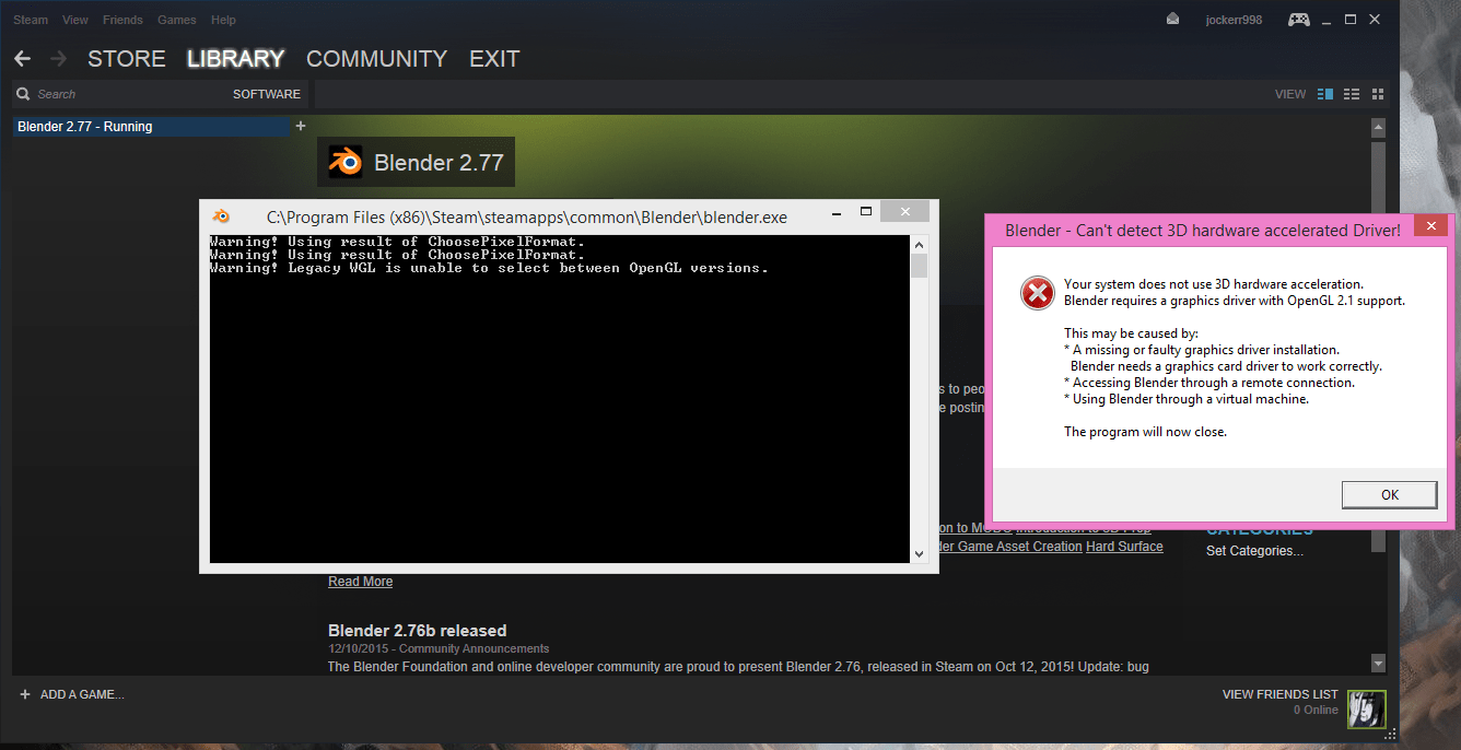 windows "Legacy WGL is unable to select between OpenGL versions
