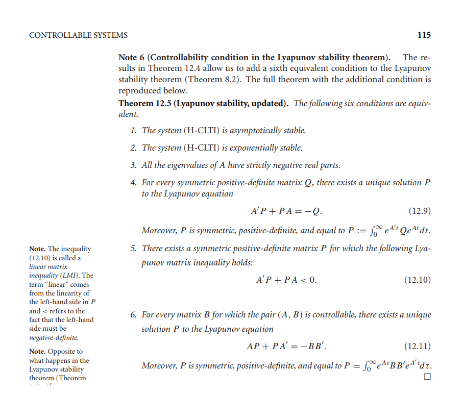 linear algebra Lyapunov equation. Mathematics Stack Exchange