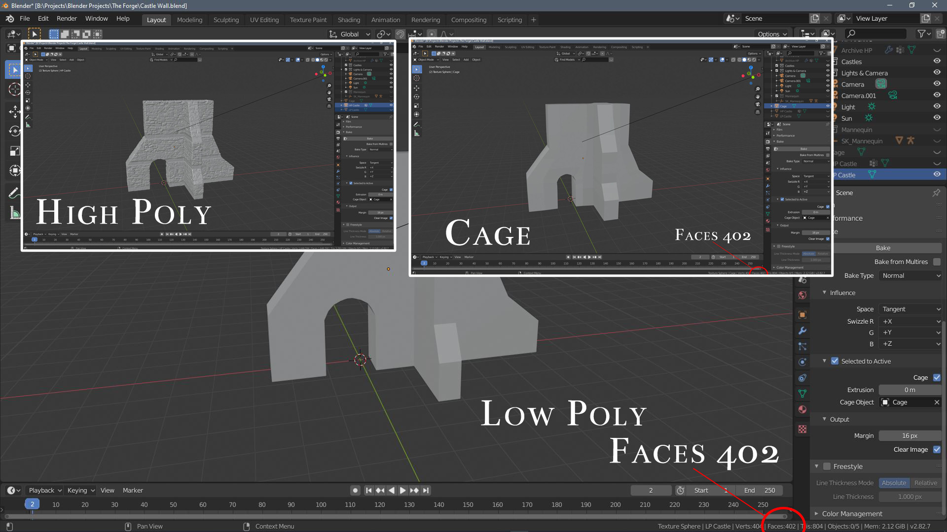 modeling Baking trouble using a cage Blender Stack Exchange