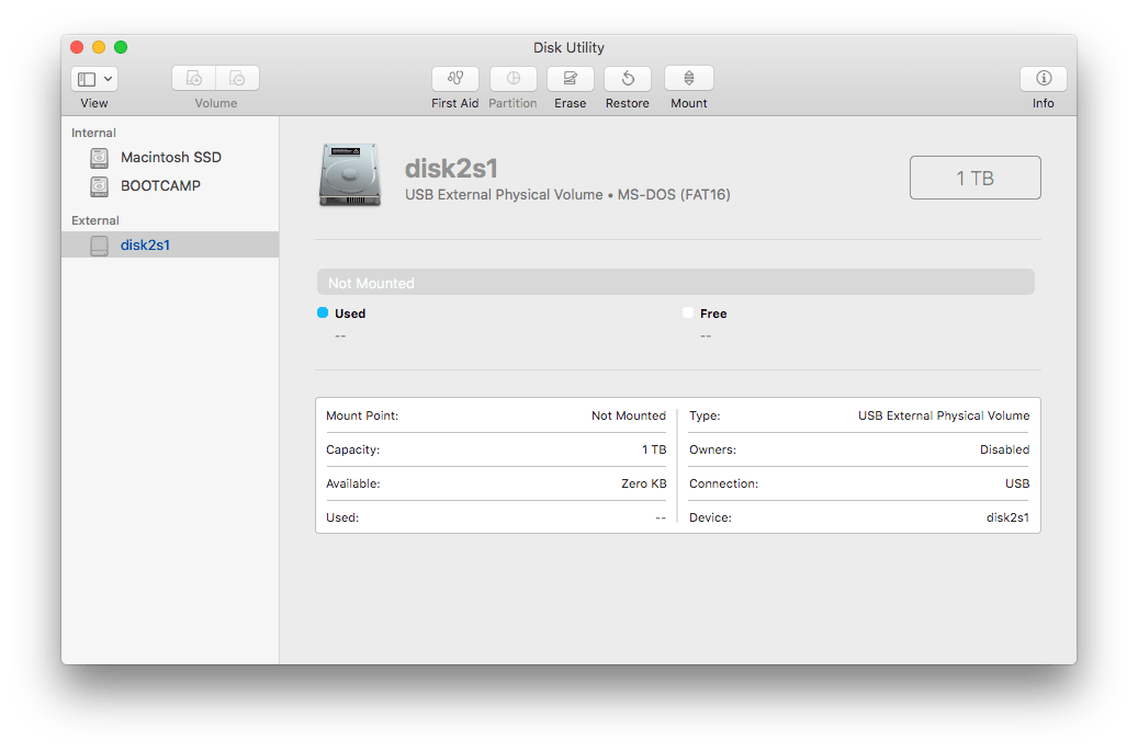 disk utility My External Hard Drive's format changed to FAT16 without