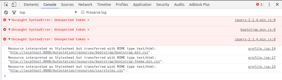 javascript Resource interpreted as Stylesheet but transferred with