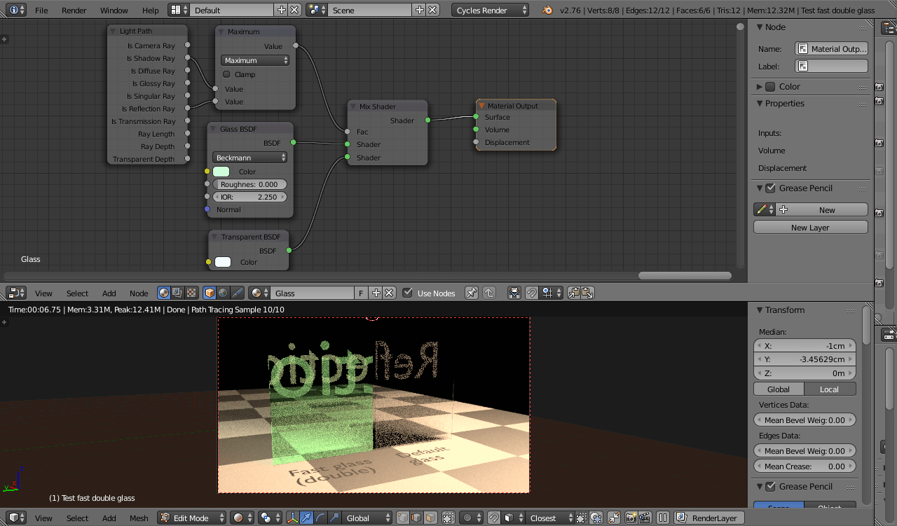 cycles render engine Why are my glass reflections so far apart