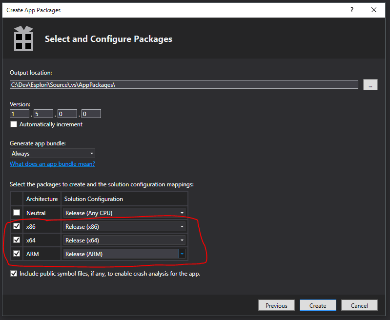 visual studio Should I deploy a neutral app bundle or x86, x64, ARM