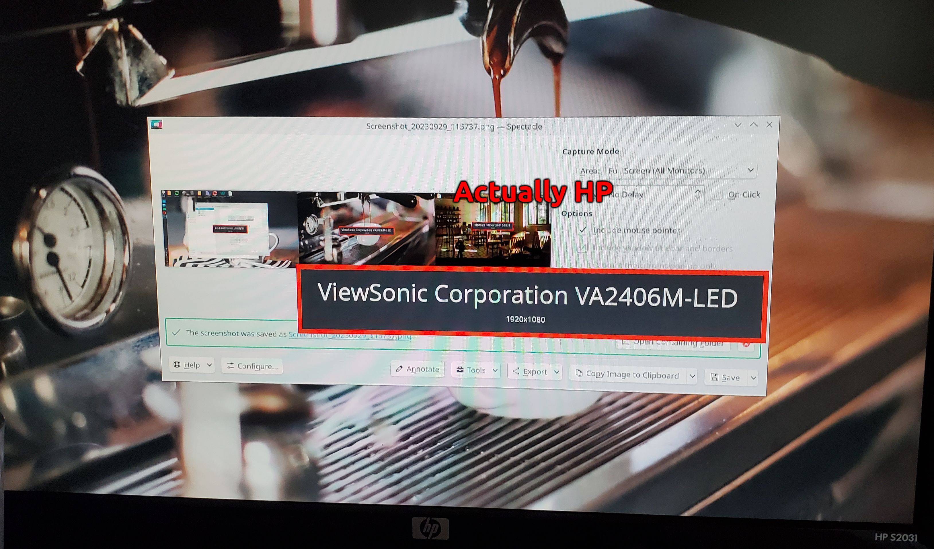 kubuntu Displays are offset; screen capture shows different layout