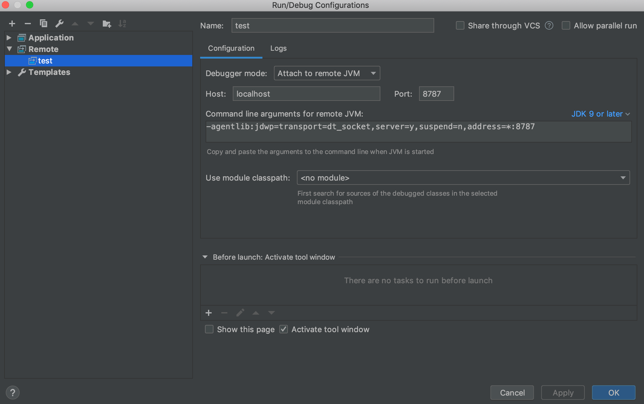 Intelli J IDEA Unable to open debugger port (localhost8787) java.io