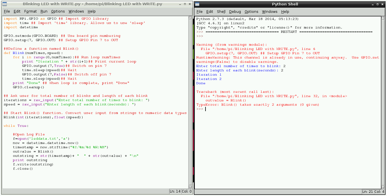 raspbian Can't WRITE out a text when running Python Shell Raspberry