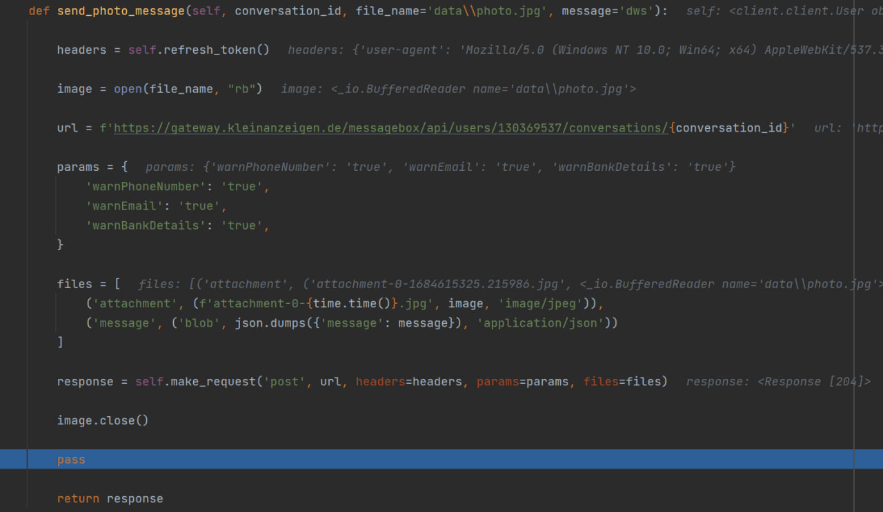 Send image in POST request python Stack Overflow