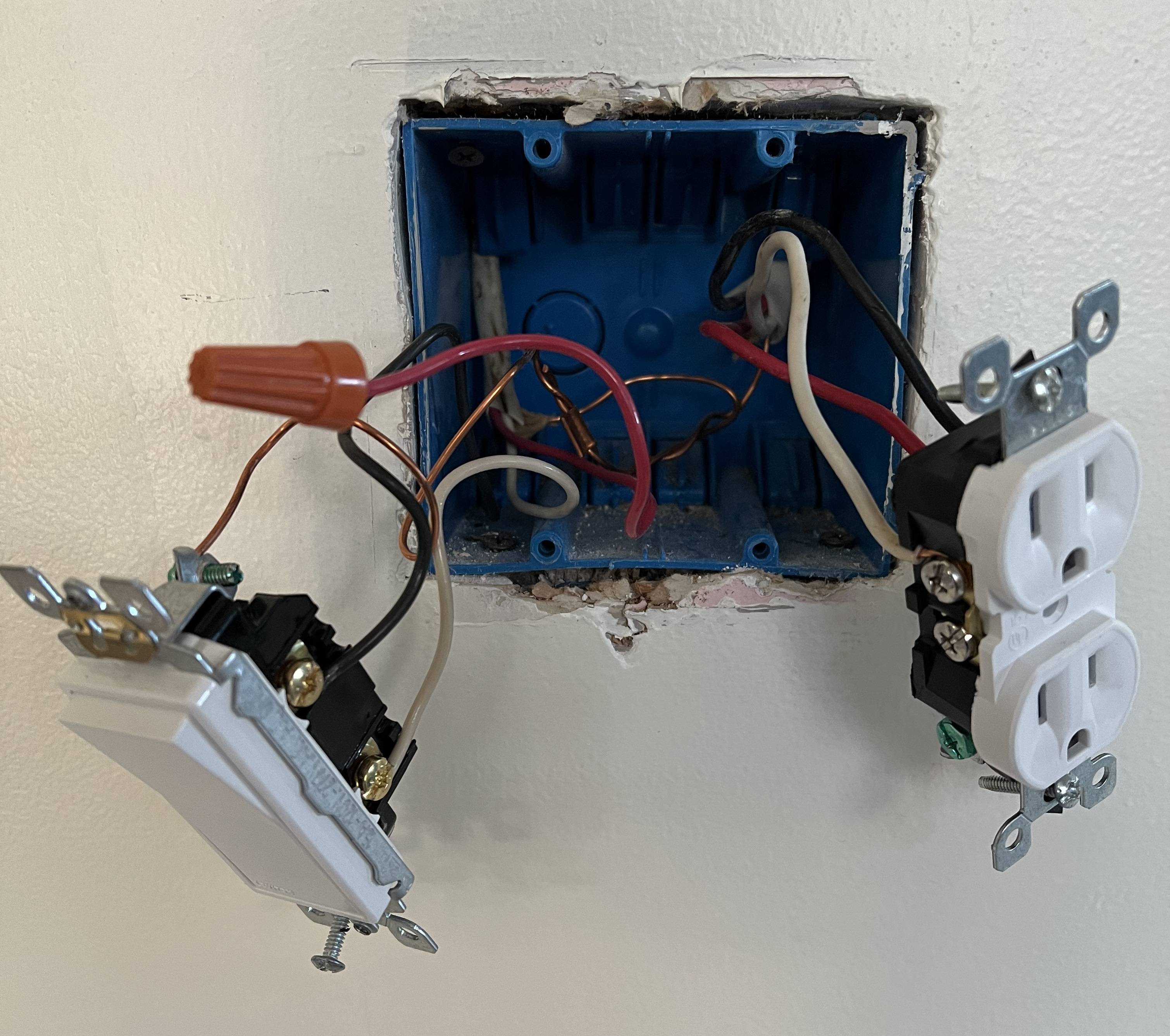 electrical - Wiring two 4-wire receptacles with switch and outlet