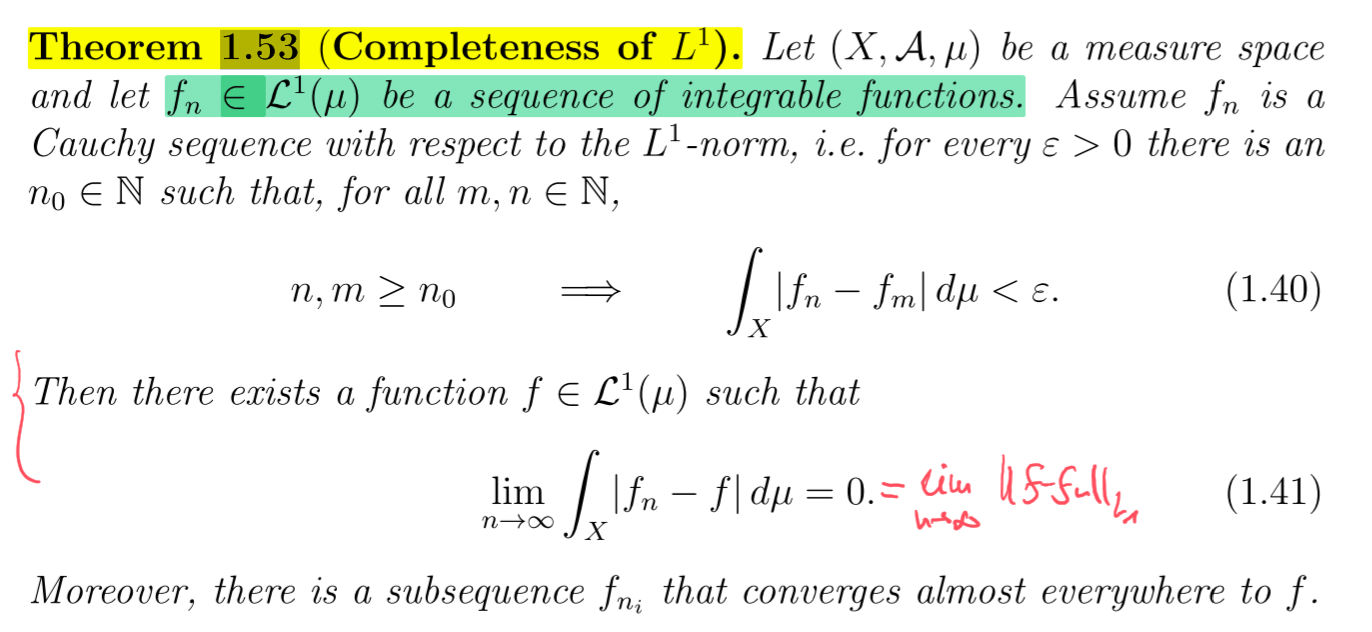 measure theory Example for sequence which is cauchy but does not