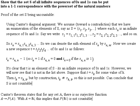 elementary set theory 11 correspondence of uncountable sets