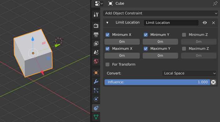 transforms Lock transformation in local coordinate system Blender