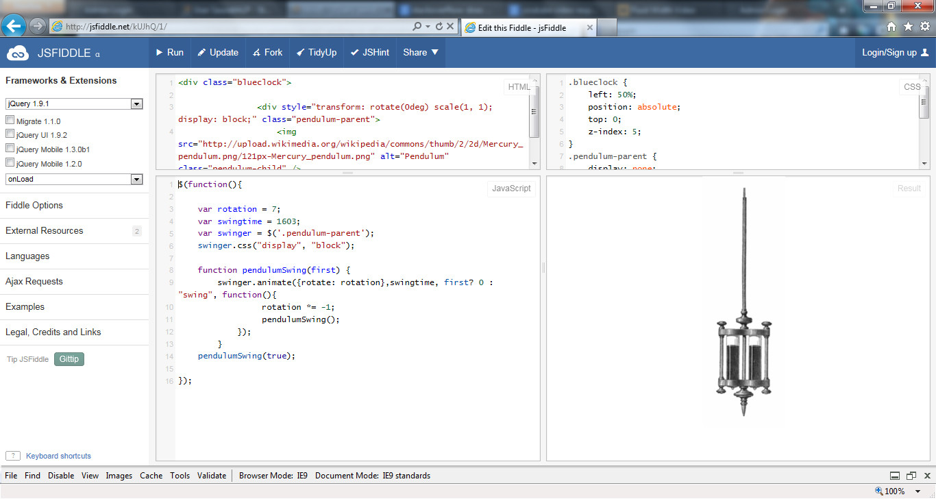 html jQuery pendulum not working in ie9 Stack Overflow