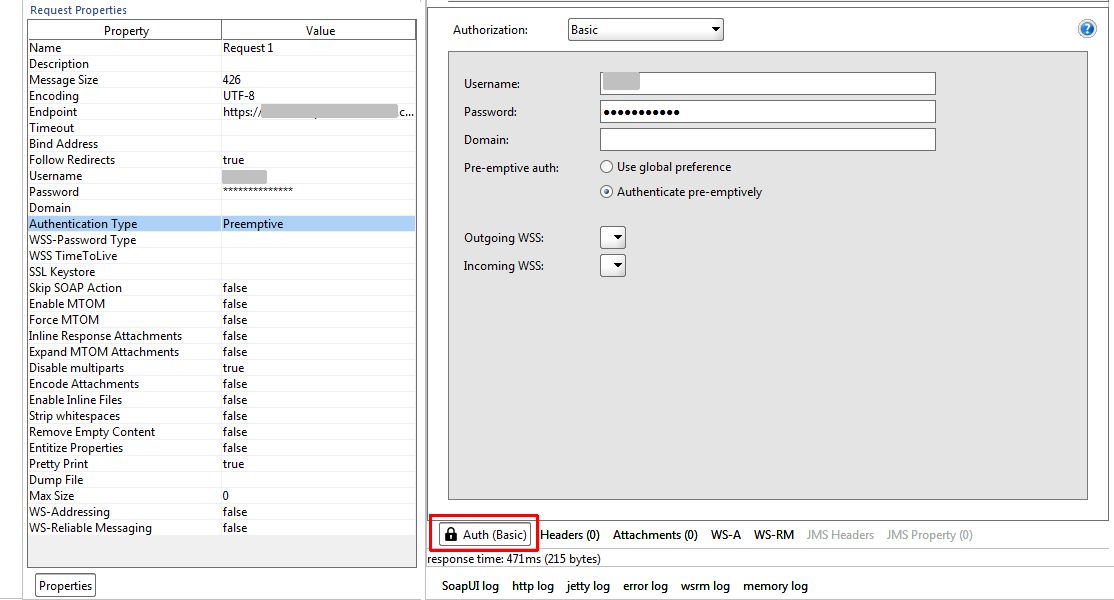 web services How to change the authentication type in SOAP UI 5.2.1