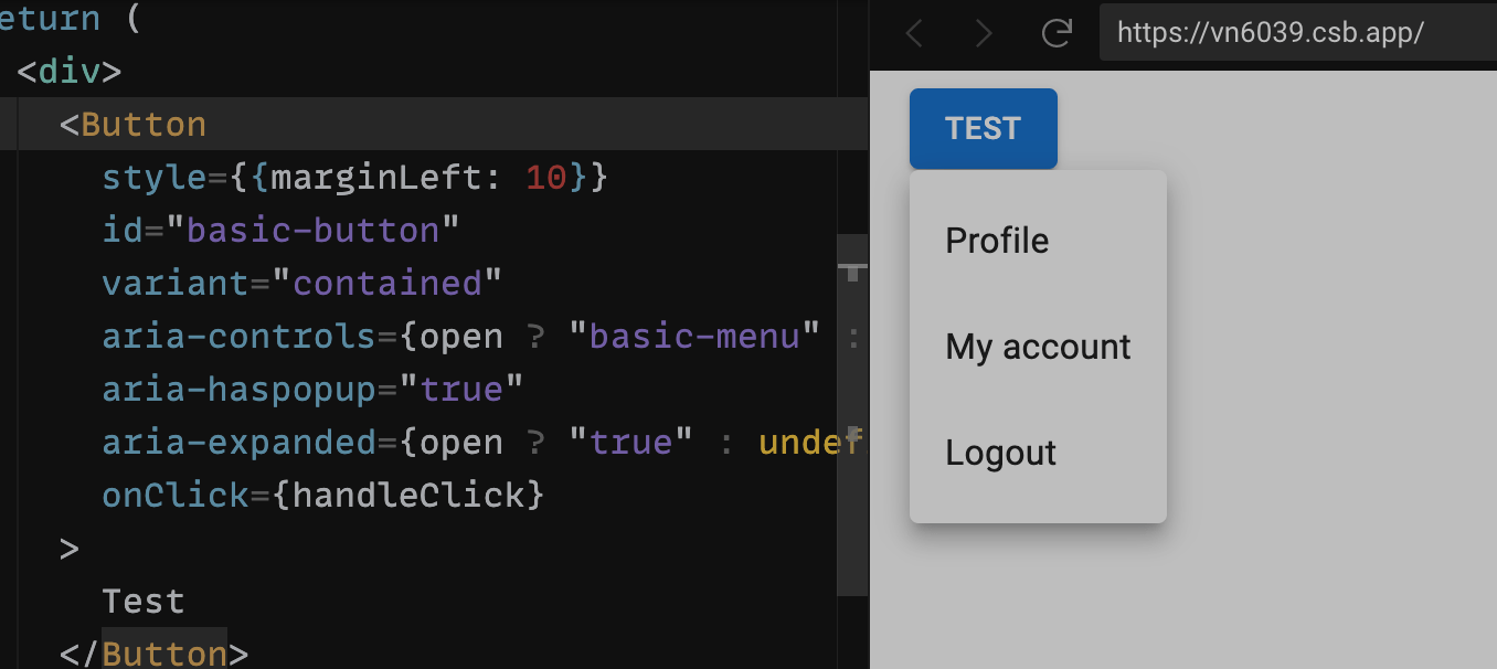 reactjs How to make the Material UI menu dropdown at the bottom left