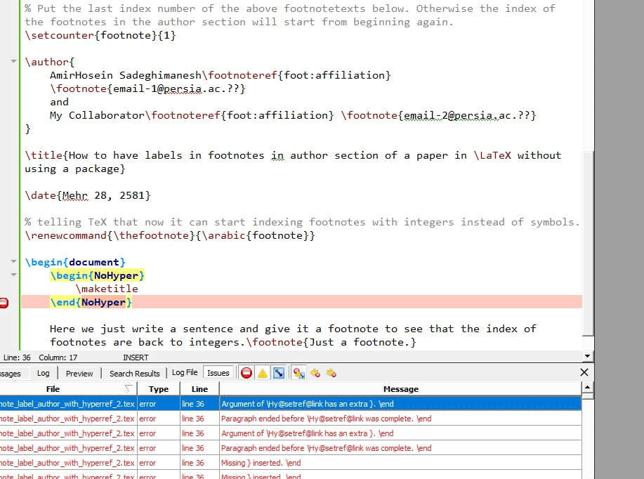 How to force hyperref to not touch one item, such as one footnote
