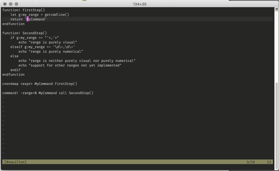 Vim How to detect type of range within a command? Stack Overflow