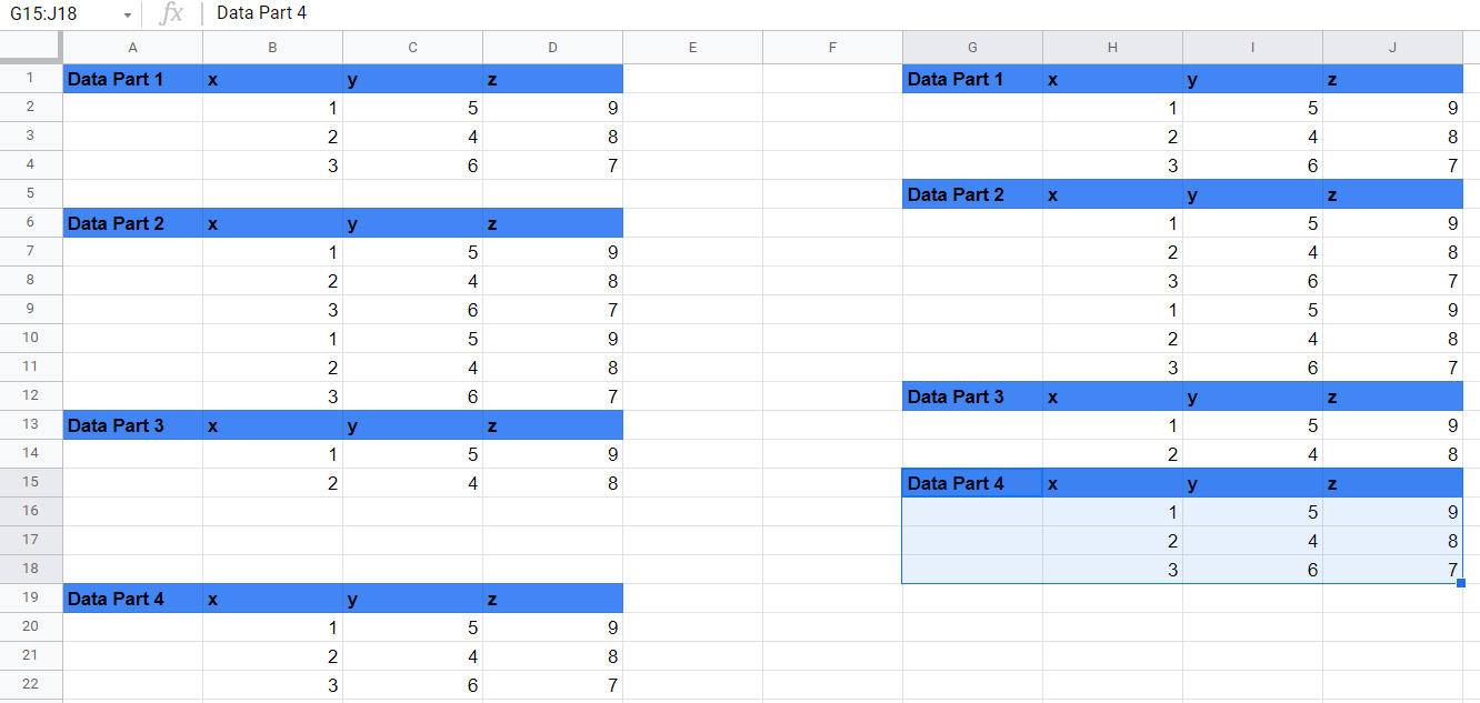 google sheets Erase / Filter rows with info from the ones in blank
