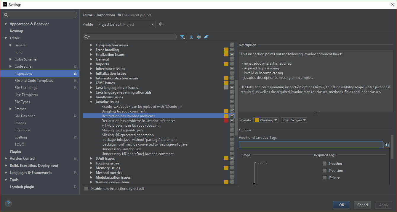 How to remove an custom javadoc tag from IntellijIDEA Stack Overflow