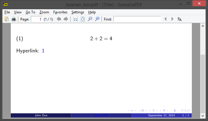hyperref Beamer hyperlinks and short title colors TeX LaTeX Stack Exchange
