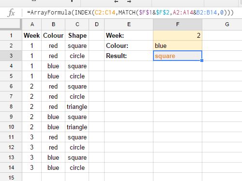 Google Sheets Index Match Array Sablyan