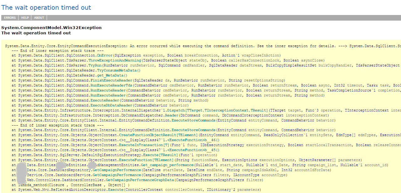c Catching all timeout exception and logging them to Elmah with more