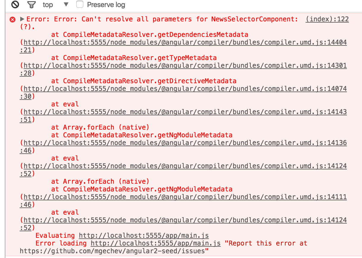 angular Can't resolve all parameters Stack Overflow