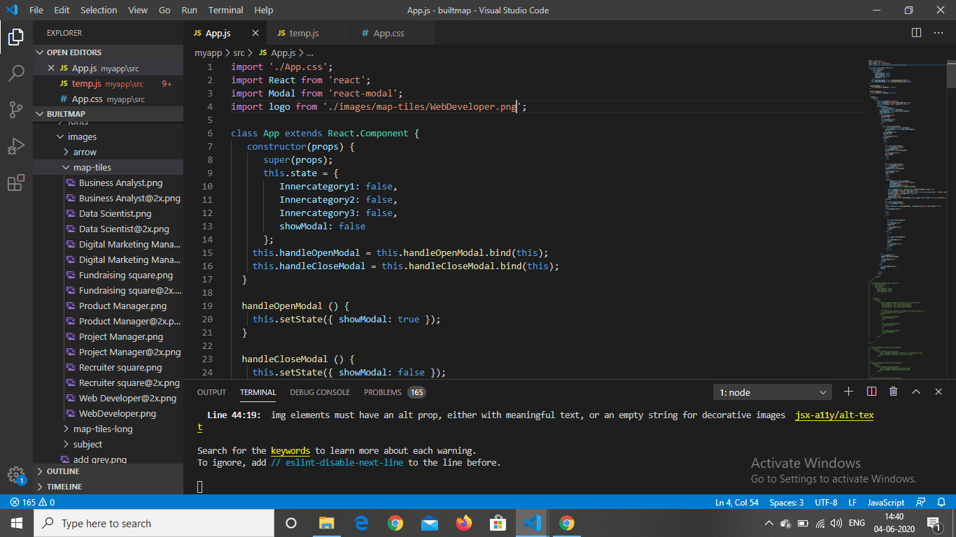 reactjs Image import not working in react js app.js file