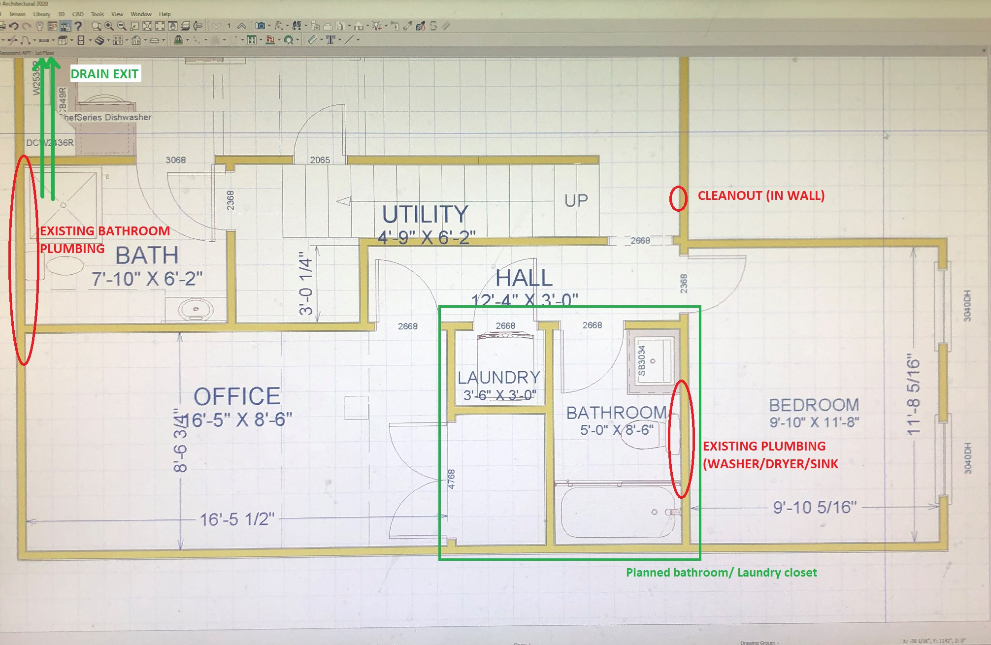 plumbing How an I determine pipe size under a basement slab? Home