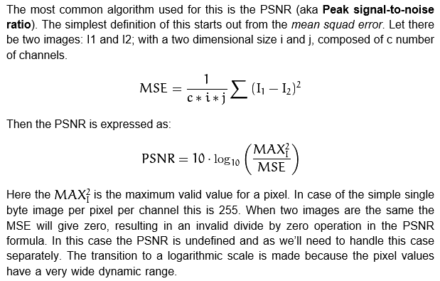 SNR of an image in C++ using OpenCV Stack Overflow
