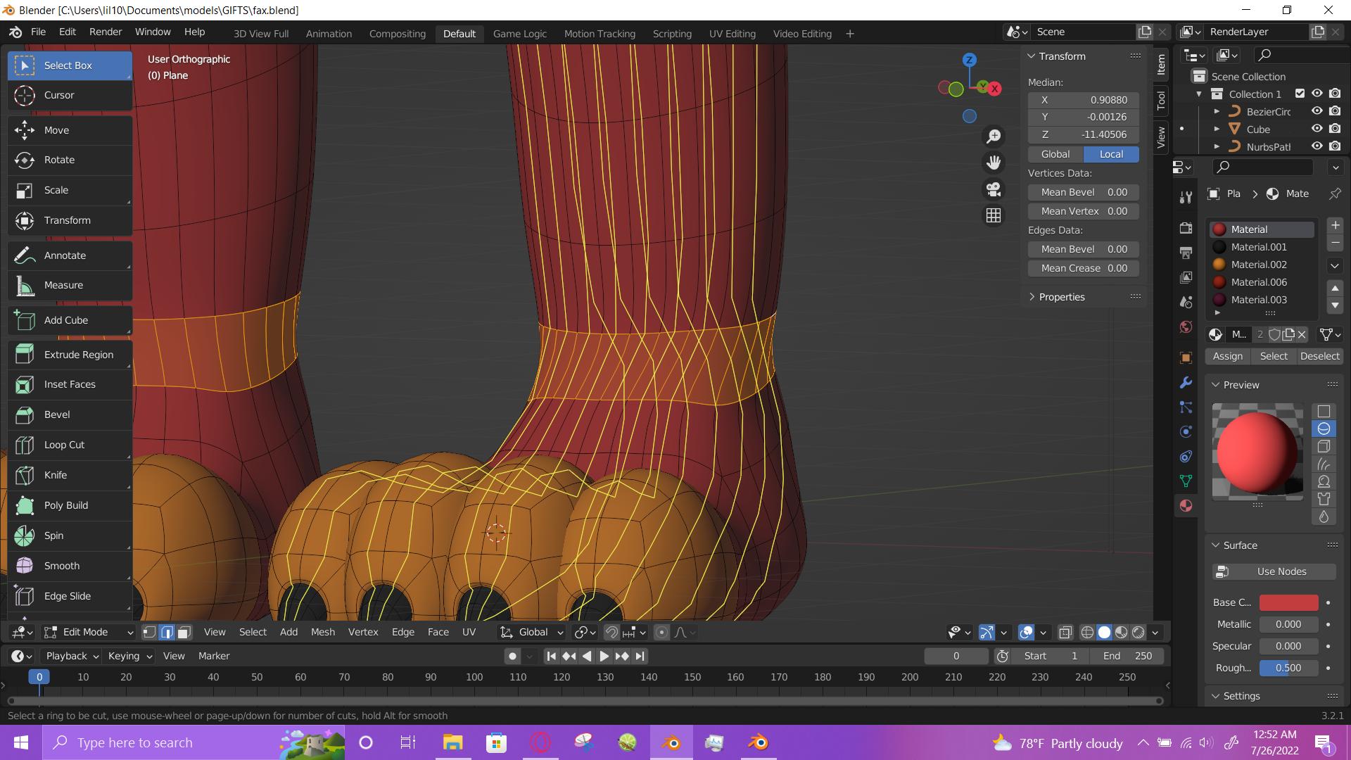 modeling Why do multiple loop cuts appear when I try to add only one