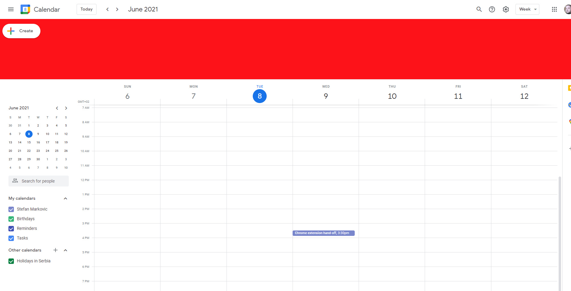 Calendar Chrome Extension