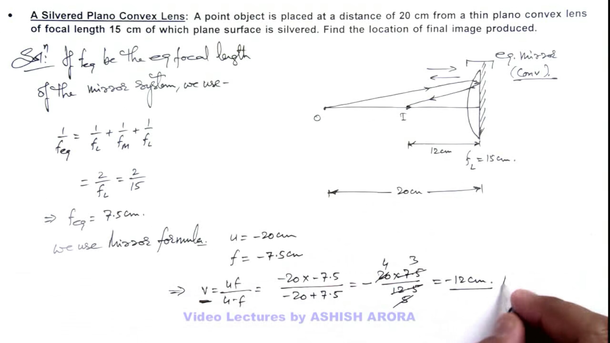 optics Confused regarding sign convention of silvered