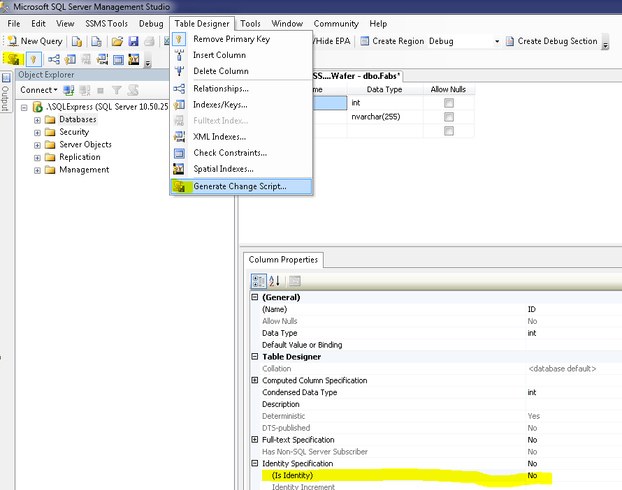 How to remove auto increment from table in sql server 2012 Stack Overflow