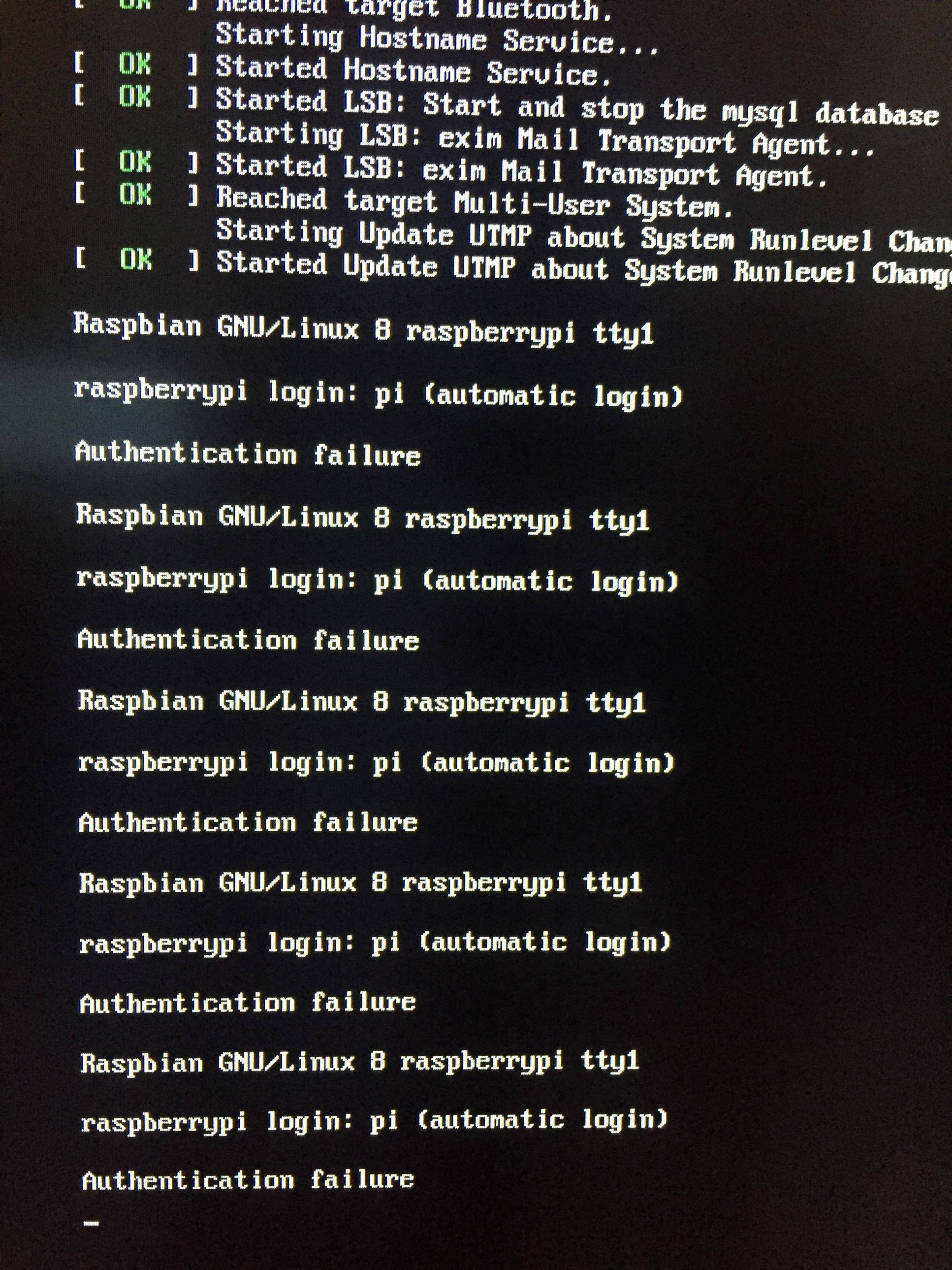 Raspbian Authentication Failure For Automatic Login