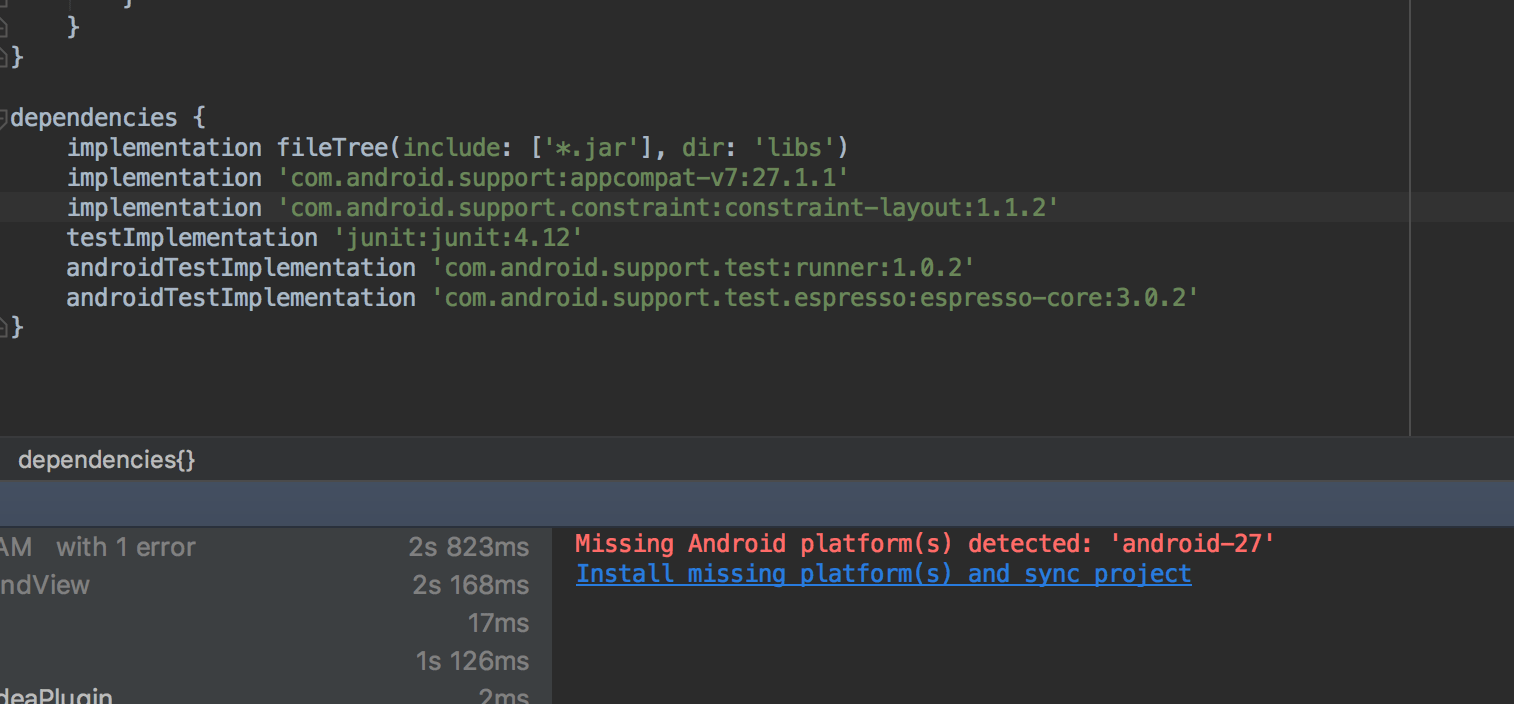Android Failure Install Failed Missing Shared Library Which is Very