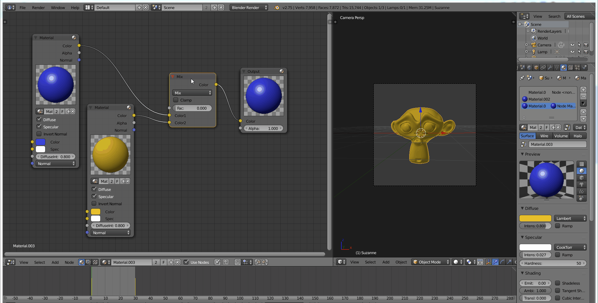 How do you animate material transitions (switching mesh object