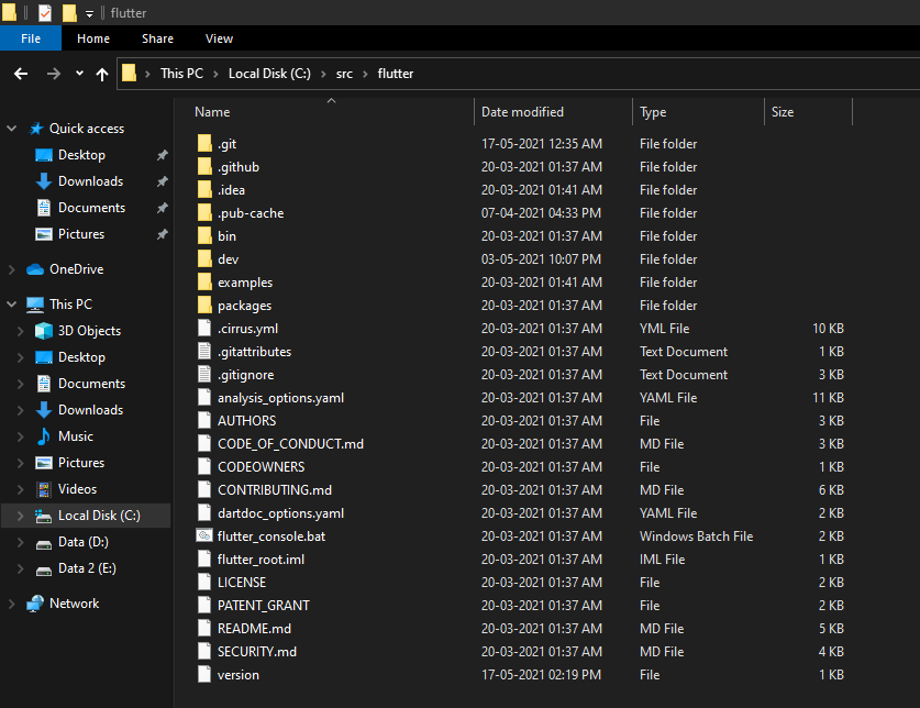 No Template Or File For New Android Studio Flutter Project
