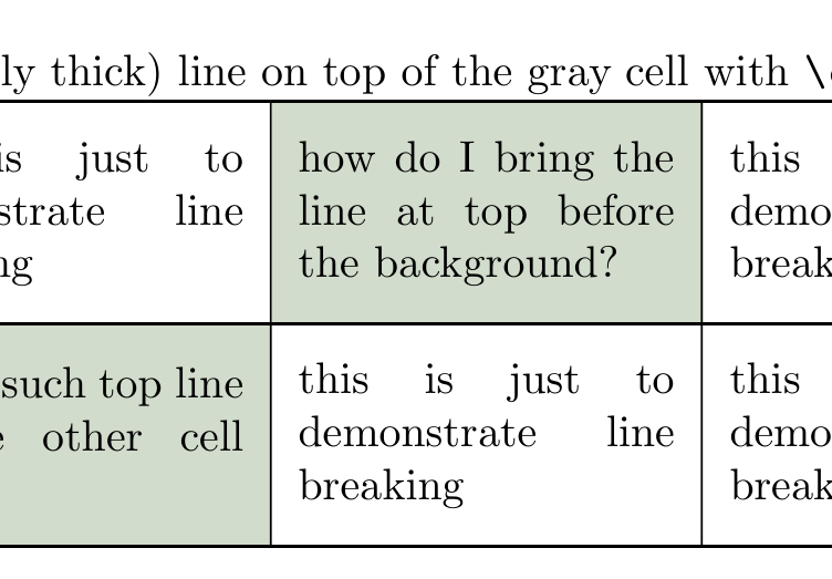 tables \cline does not show on cell with background TeX LaTeX