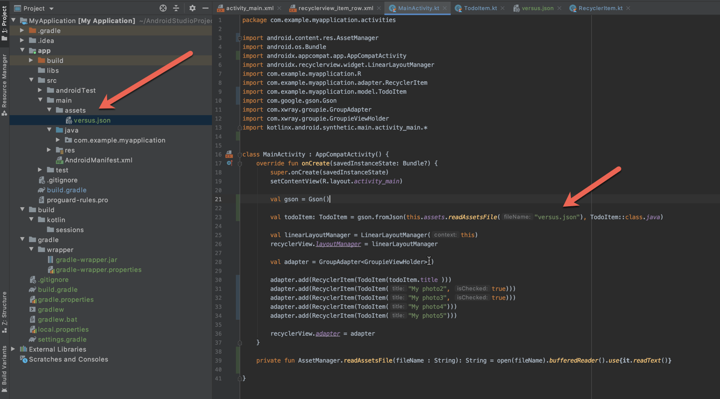 Android Java; ¿Cómo puedo analizar un archivo JSON local de la carpeta