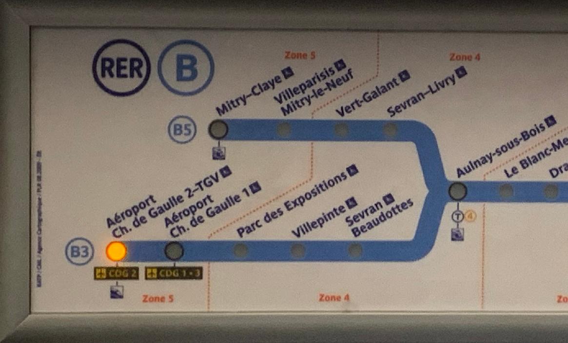 trains Which Paris metro station to alight for CDG international