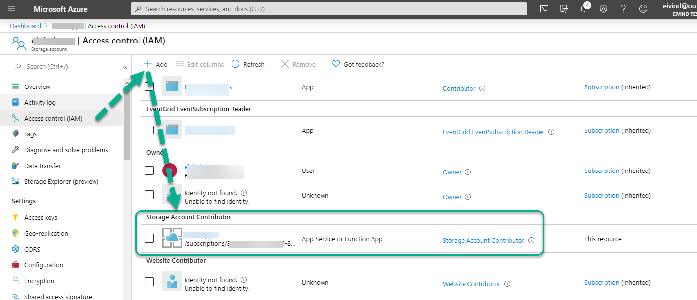 AzureStorage Blob Server failed to authenticate the request. Make sure