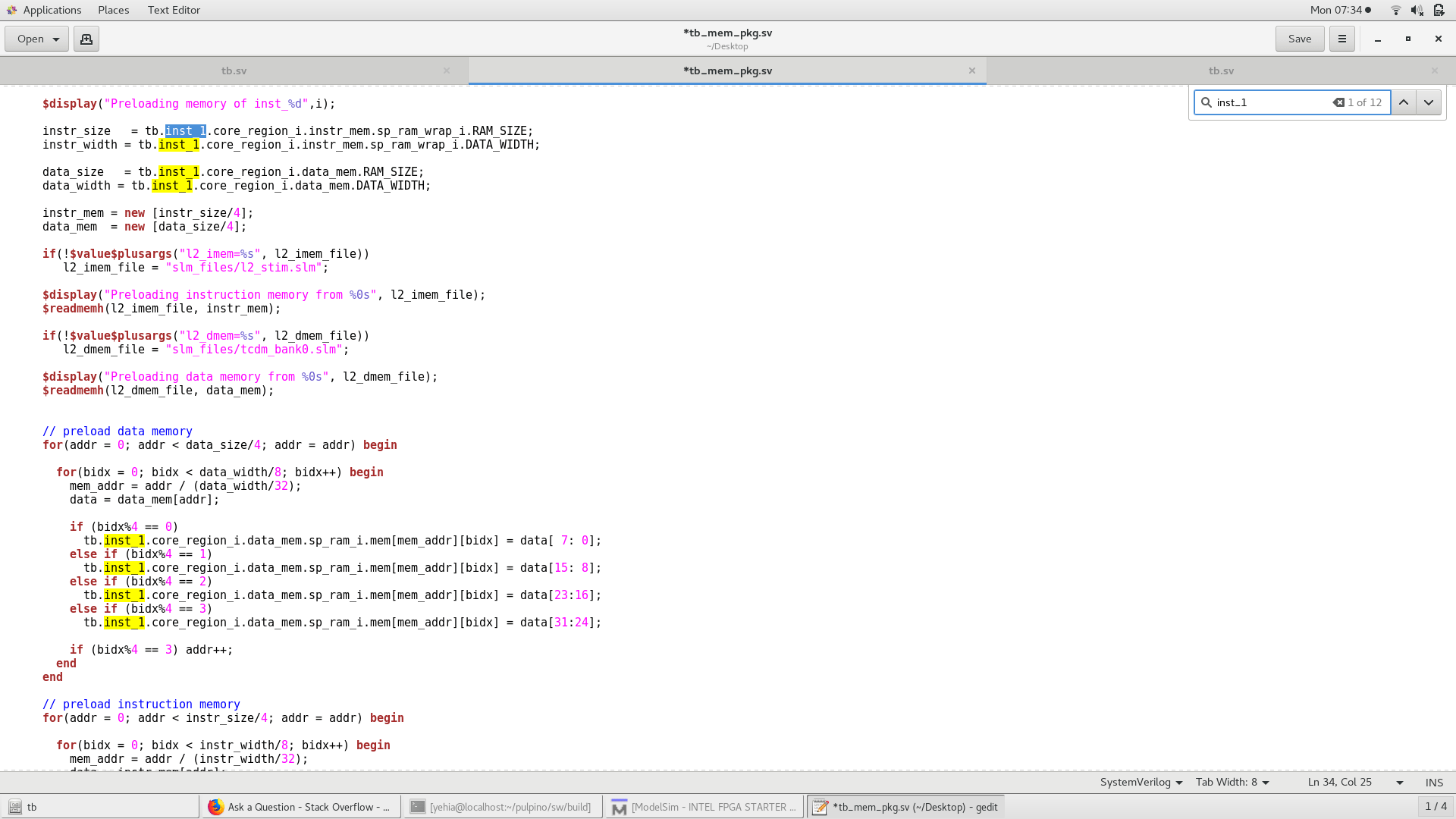 verilog access two instances with same code without repeating it for