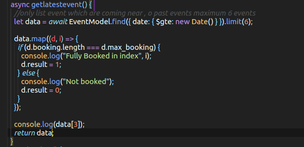 node.js Adding an element to objects in array of objects Javascript