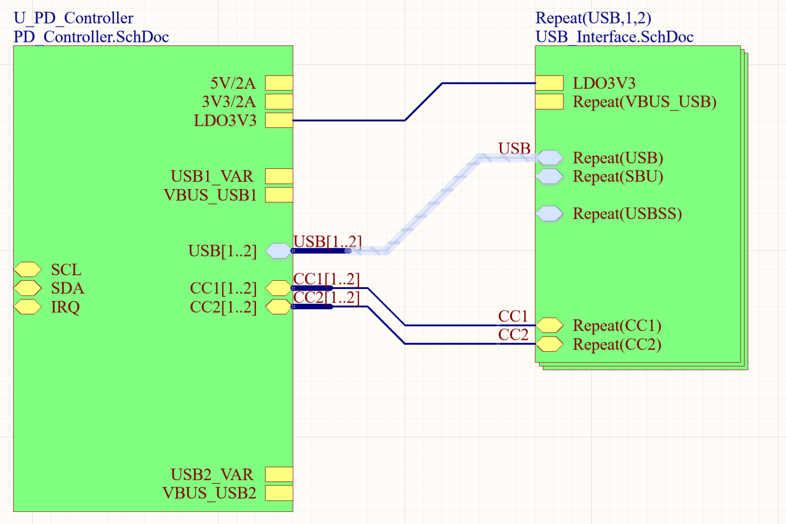 usb How to connect Harness to Bus on Altium? Electrical Engineering