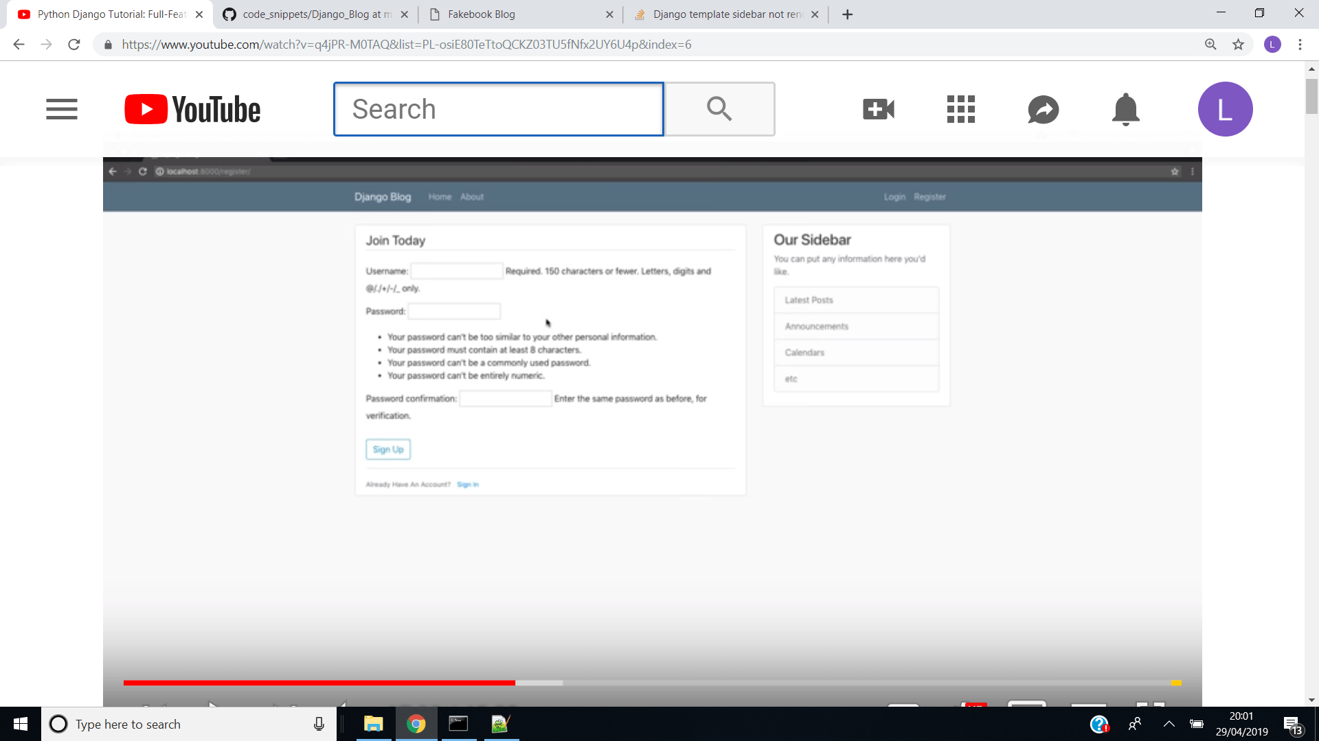 Django template sidebar not rendering as it should Stack Overflow