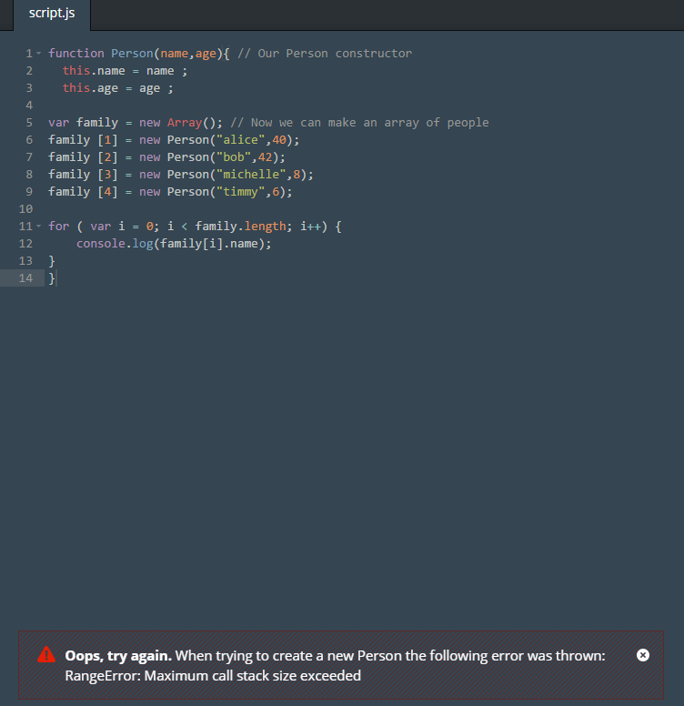javascript Loop for with arrays in Objects Stack Overflow