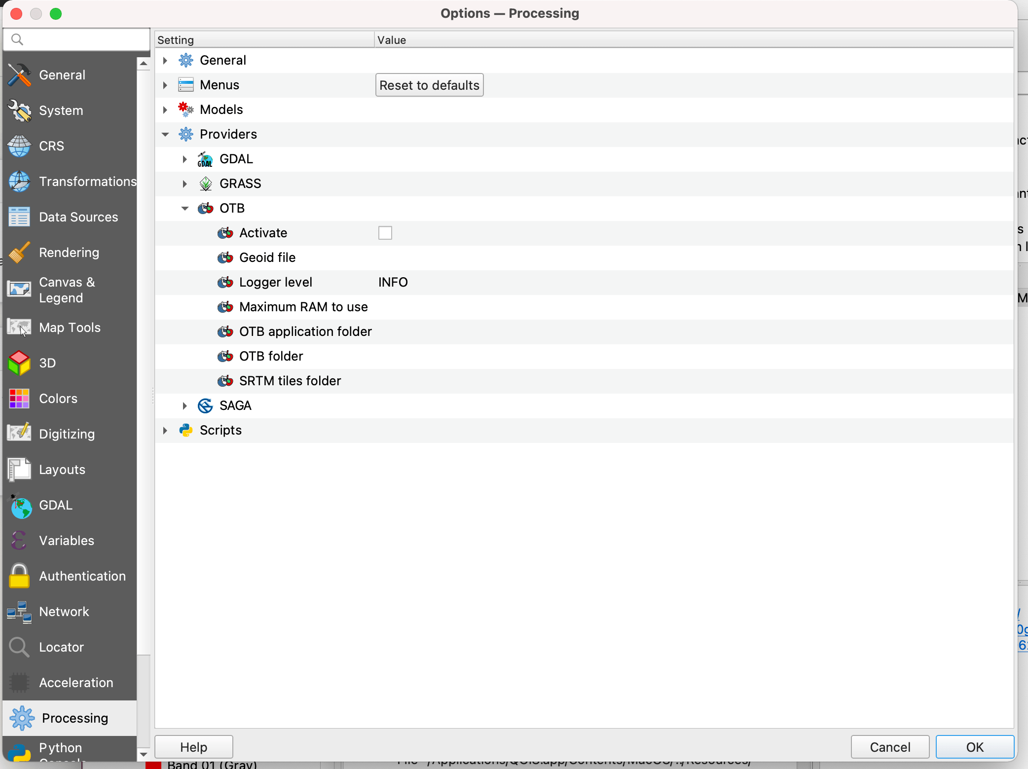 qgis Wrong value for parameter "OTB folder" Geographic Information
